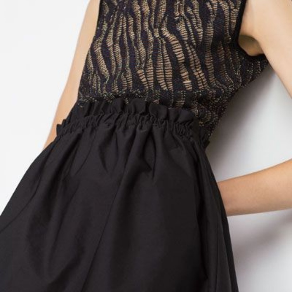 Zara NWT Black Cinched Waist Mini Skirt - Picture 3 of 3